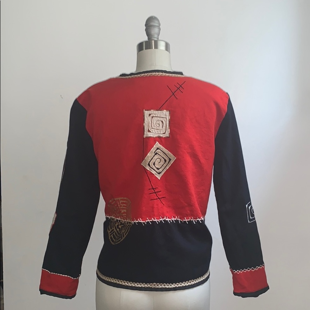 Vintage Red & Black Patchwork Jacket - image 4